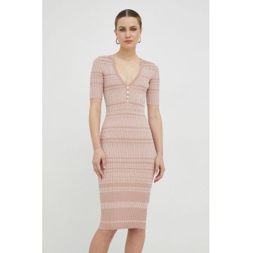 Elisabetta Franchi rochie culoarea roz, mini, mulata