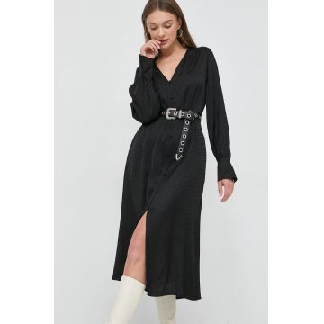 Karl Lagerfeld rochie culoarea negru, midi, drept