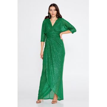 Rochie maxi acoperita cu paiete