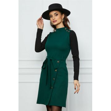 Rochie Moze verde cu cordon in talie