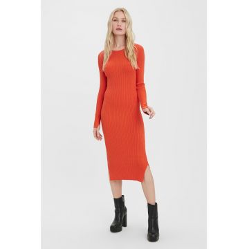 Rochie striata cu slituri laterale