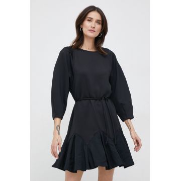 Sisley rochie culoarea negru, mini, evazati