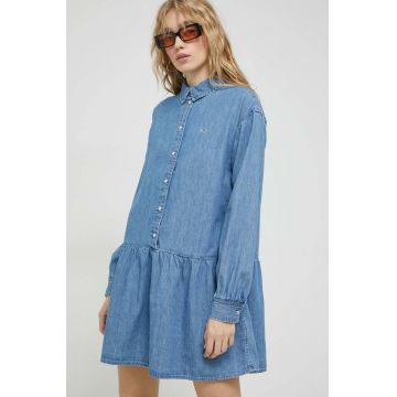 Tommy Jeans rochie jeans mini, evazati