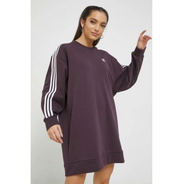 adidas Originals rochie din bumbac culoarea violet, midi, oversize