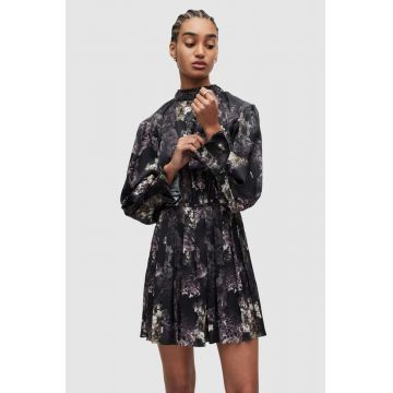 AllSaints rochie culoarea negru, mini, evazati