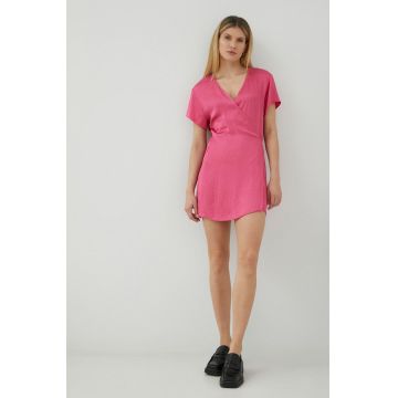 American Vintage rochie culoarea roz, mini, evazati