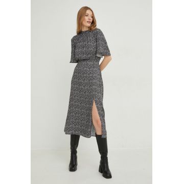 Answear Lab rochie culoarea negru, midi, evazati