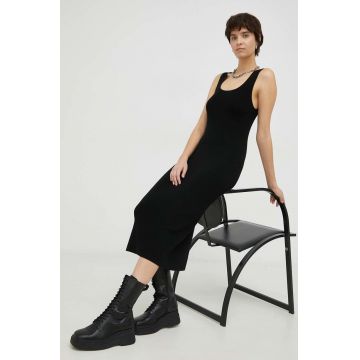 Drykorn rochie Severe culoarea negru, midi, mulata