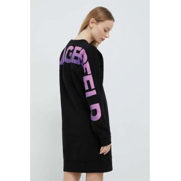 Karl Lagerfeld rochie culoarea negru, midi, oversize