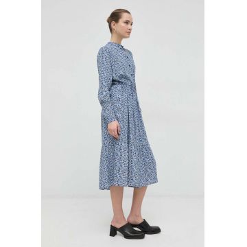 Marc O'Polo rochie DENIM culoarea albastru marin, midi, evazati