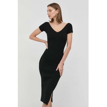 Marella rochie Piadena culoarea negru, midi, mulata
