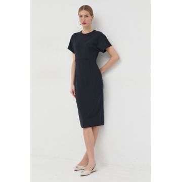 Max Mara Leisure rochie culoarea albastru marin, mini, mulata