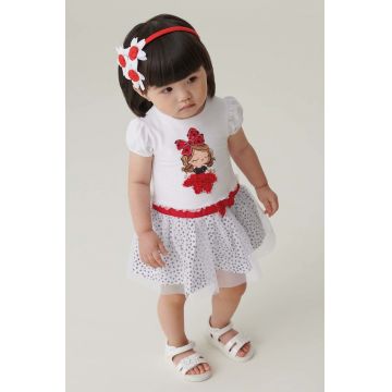 Mayoral rochie bebe culoarea alb, mini, evazati
