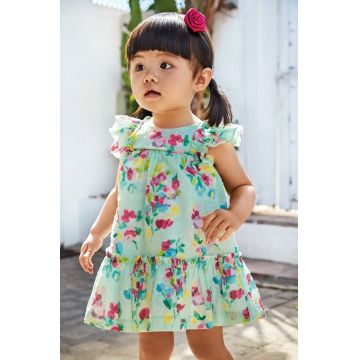 Mayoral rochie bebe culoarea turcoaz, mini, evazati