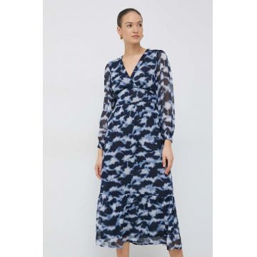 Pepe Jeans rochie Blita culoarea albastru marin, maxi, evazati