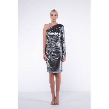 Rochie cu decolteu pe un umar si slit lateral