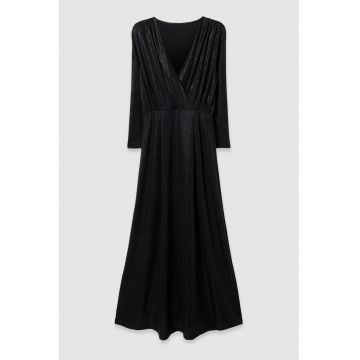 Rochie evazata cu aspect lucios