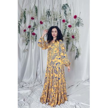 Rochie maxi cu model paisly si floral Amelia