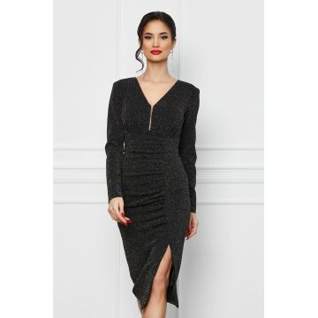 Rochie Moze neagra cu fir lurex