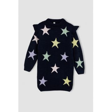 Rochie-pulover cu model cu stele
