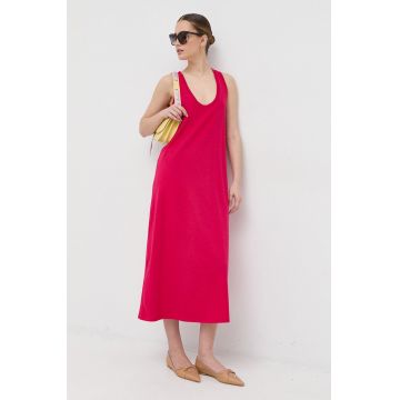 Max Mara Leisure rochie culoarea roz, midi, drept