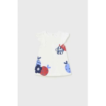 Mayoral Newborn rochie bebe culoarea alb, mini, drept Mayoral Newborn rochie bebe culoarea alb, mini, drept