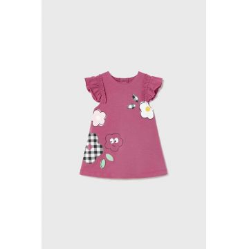 Mayoral Newborn rochie bebe culoarea violet, mini, drept