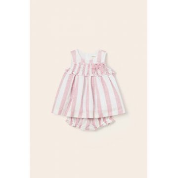 Mayoral Newborn rochie din bumbac pentru bebeluși culoarea roz, mini, evazati