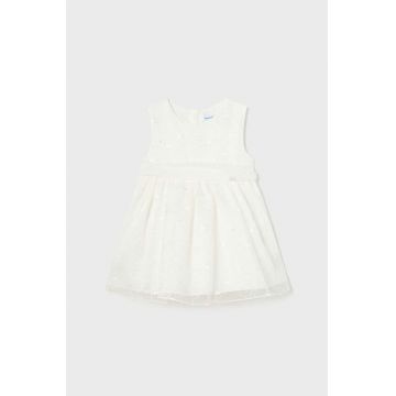 Mayoral rochie bebe culoarea alb, mini, evazati