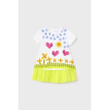 Mayoral rochie bebe culoarea verde, mini, evazati