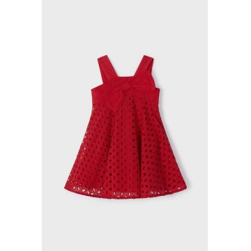 Mayoral rochie din bumbac pentru copii culoarea rosu, mini, evazati