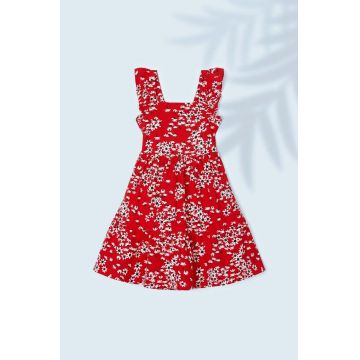Mayoral rochie din bumbac pentru copii culoarea rosu, mini, evazati