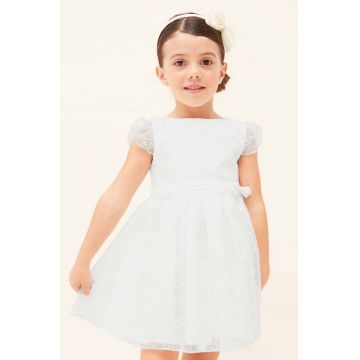 Mayoral rochie fete culoarea alb, mini, evazati