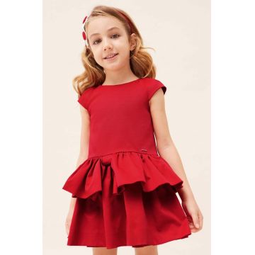 Mayoral rochie fete culoarea rosu, mini, evazati