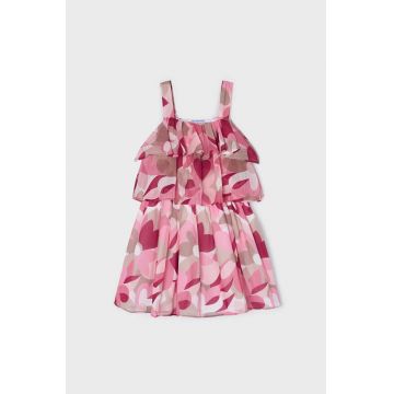 Mayoral rochie fete culoarea roz, mini, drept