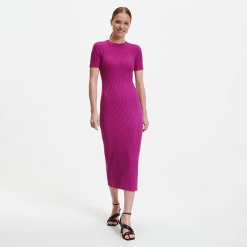 Reserved - Rochie din jerseu de tricot striat - Violet