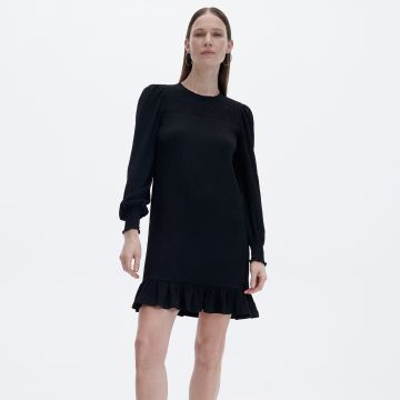 Reserved - Rochie mini cu volane - Negru