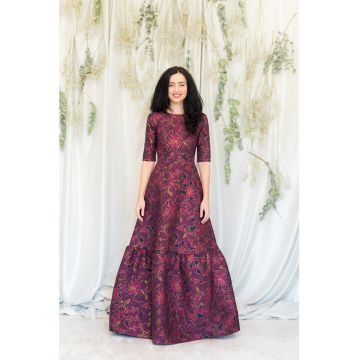 Rochie maxi evazata cu imprimeu floral