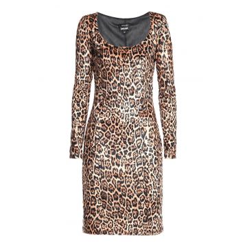 Rochie midi cu model cu animal print