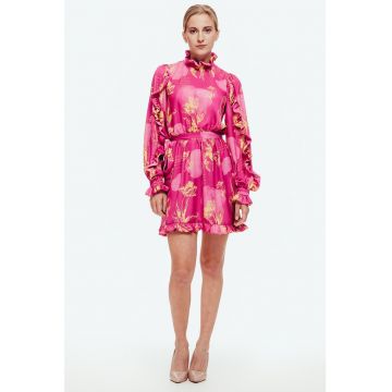 Rochie mini cu model si volane