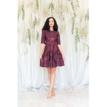 Rochie mini evazata cu imprimeu floral