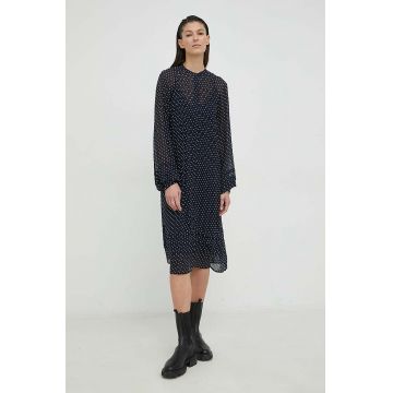 Samsoe Samsoe rochie Culoarea negru, midi, evazati