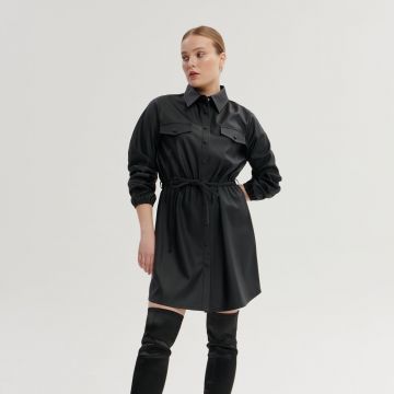 Sinsay - Rochie mini din piele ecologică - Negru