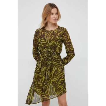 Sisley rochie culoarea verde, mini, evazati