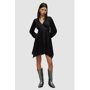 AllSaints rochie culoarea negru, mini, evazati