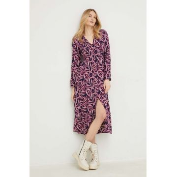 Answear Lab rochie culoarea albastru marin, midi, evazati