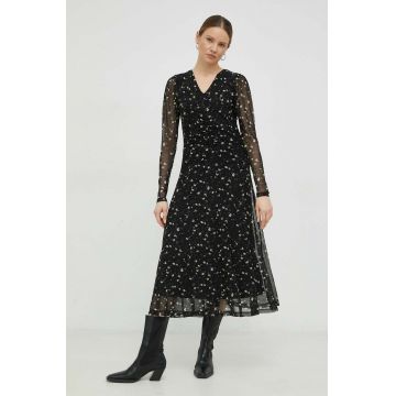 Bruuns Bazaar rochie culoarea negru, maxi, evazati