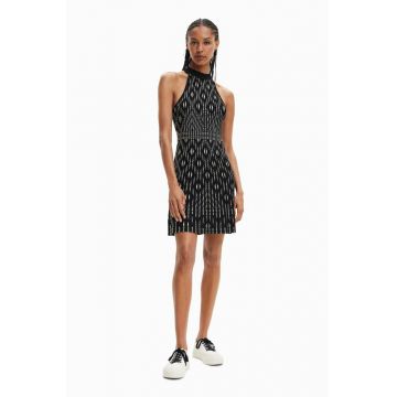 Desigual rochie culoarea negru, mini, drept