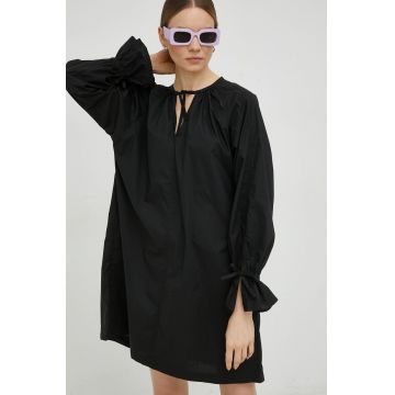 G-Star Raw rochie din bumbac culoarea negru, mini, oversize
