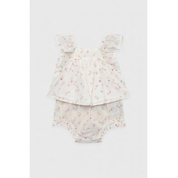 GAP rochie din bumbac pentru bebeluși culoarea alb